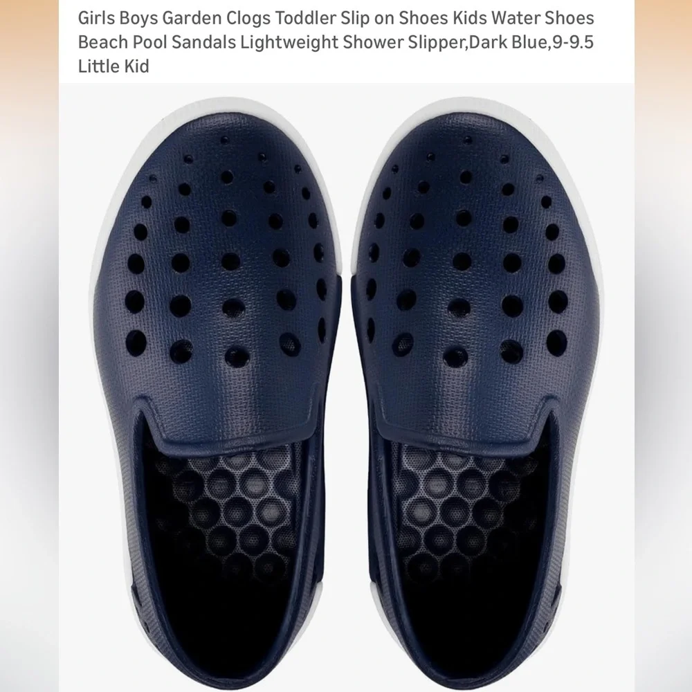 Kids Navy Slip-On Water Shoes